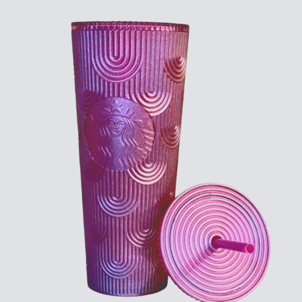NWT 2024 Starbucks PURPLE Pearl‎ Shell Mermaid Siren Cold Tumbler 24oz Straw